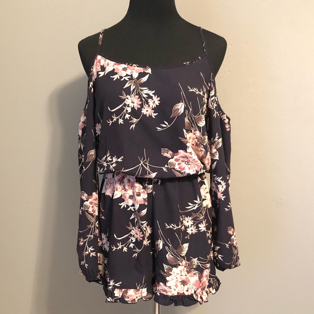 Floral Cold Shoulder Romper